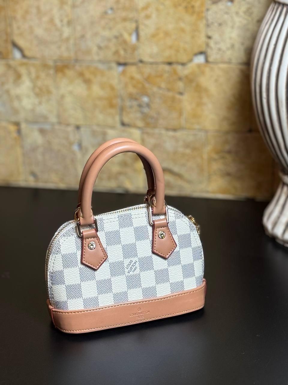 Lv Damier  white Alma nano size :12x18