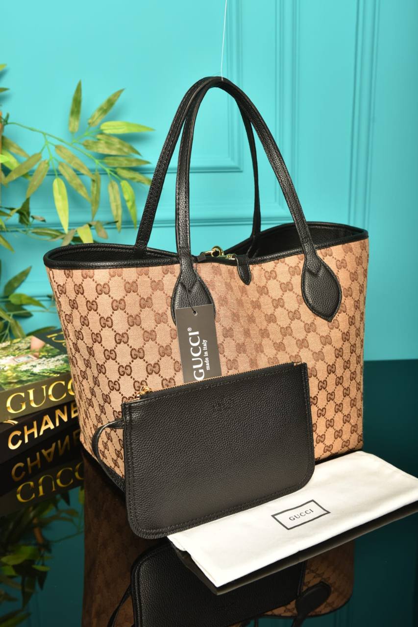 Gucci Totissima Large Reversible Tote μαύρη 30-50 × 27 × 23 cm