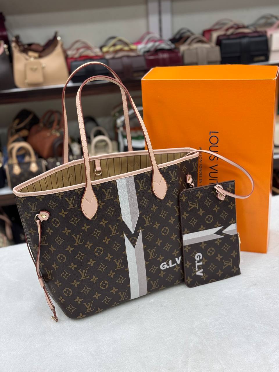 Louis Vuıtton Neverfull Medıum Pumpkin💫🤎 47x30cm