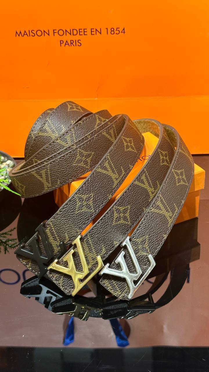 Louis Vuitton ζώνη monogram καφέ- Ασήμι
