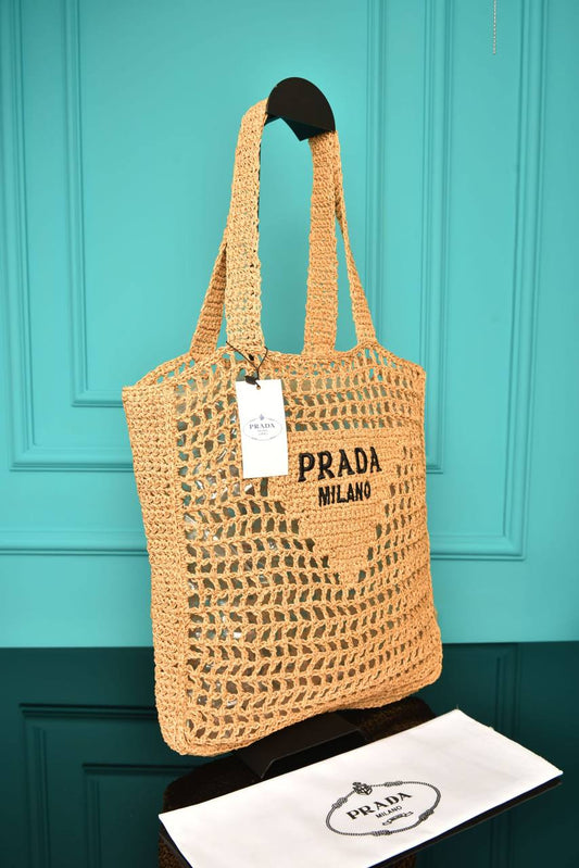 2032 - PRADA - Crochet Tote Bag 38 × 36 × 3 cm