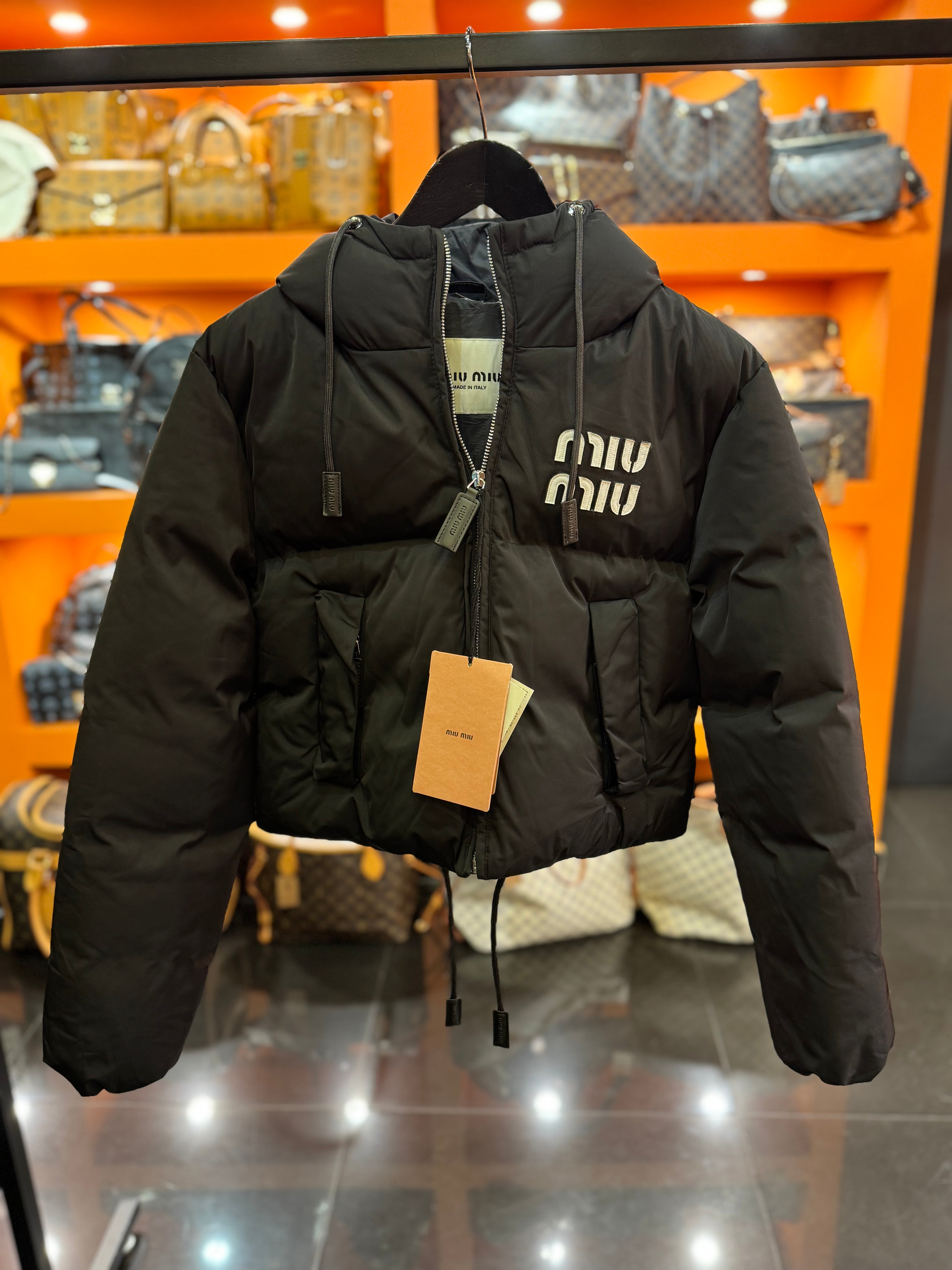 Miu Miu μπουφάν μαύρο λευκό