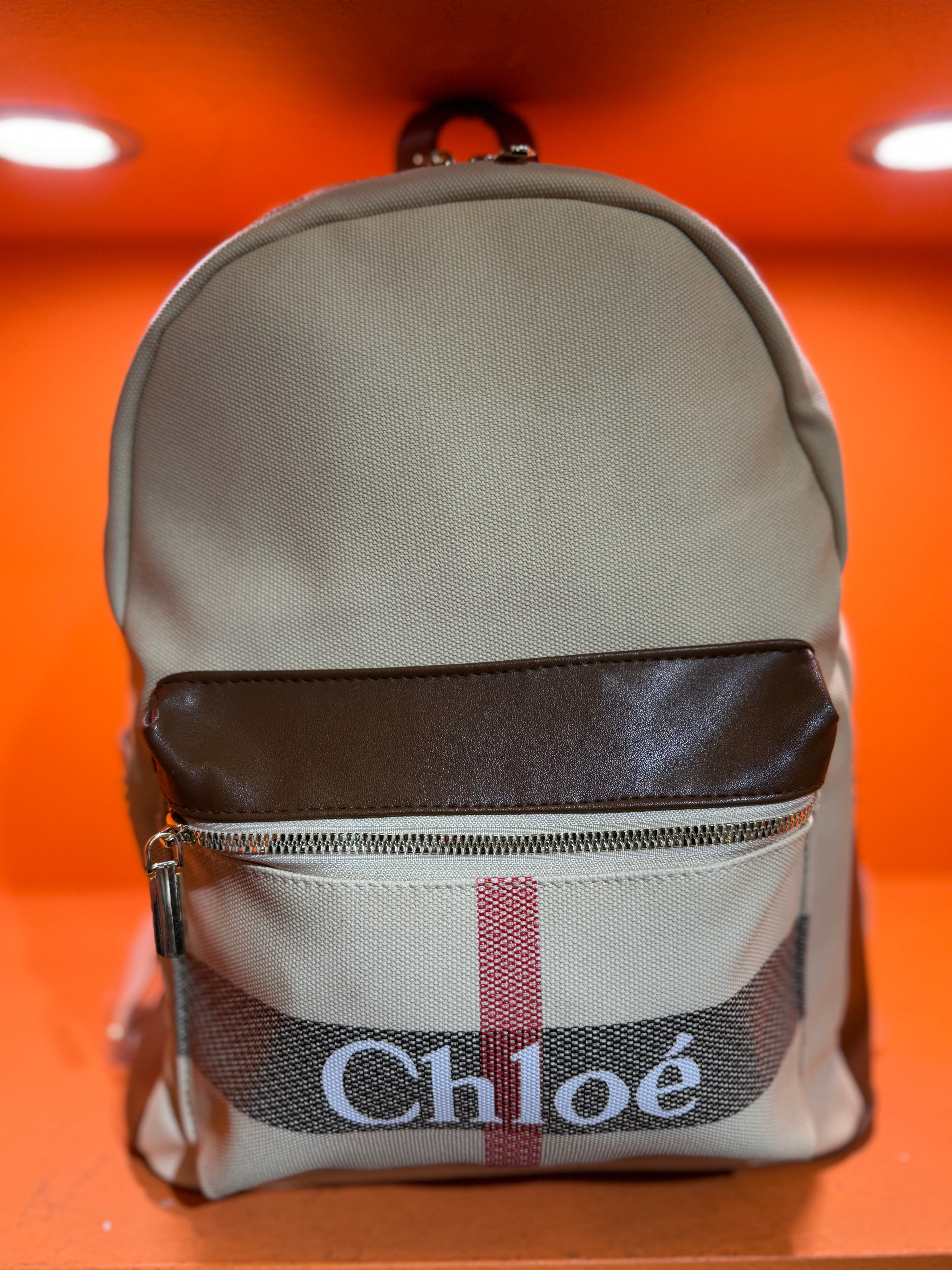 Chloe back pack μπεζ