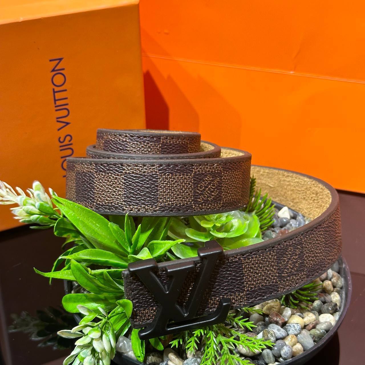 Louis Vuitton ζώνη Damier  καφέ - μαύρο