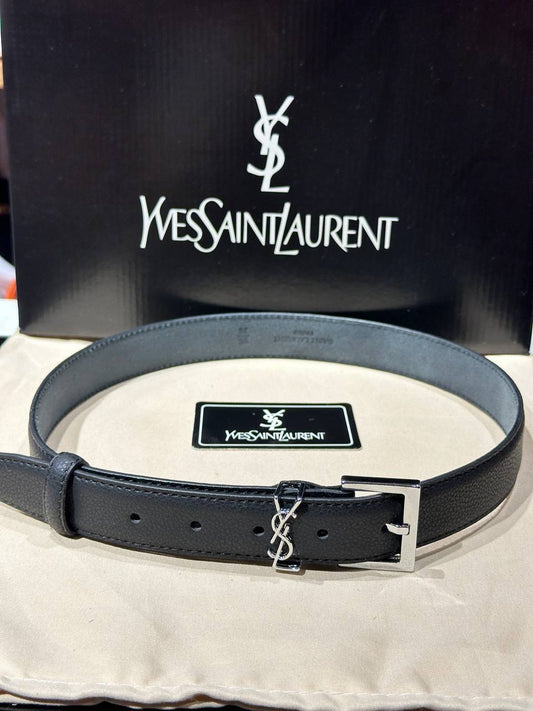Ζώνη YSL μαύρο _ασημι