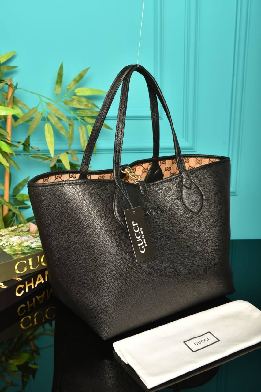 Gucci Totissima Large Reversible Tote μαύρη 30-50 × 27 × 23 cm