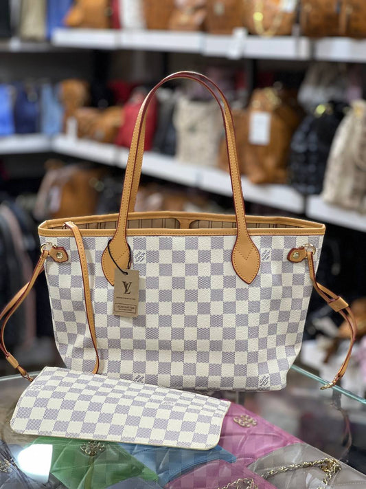 Louis vuitton - Neverfull small Dam white size40x22