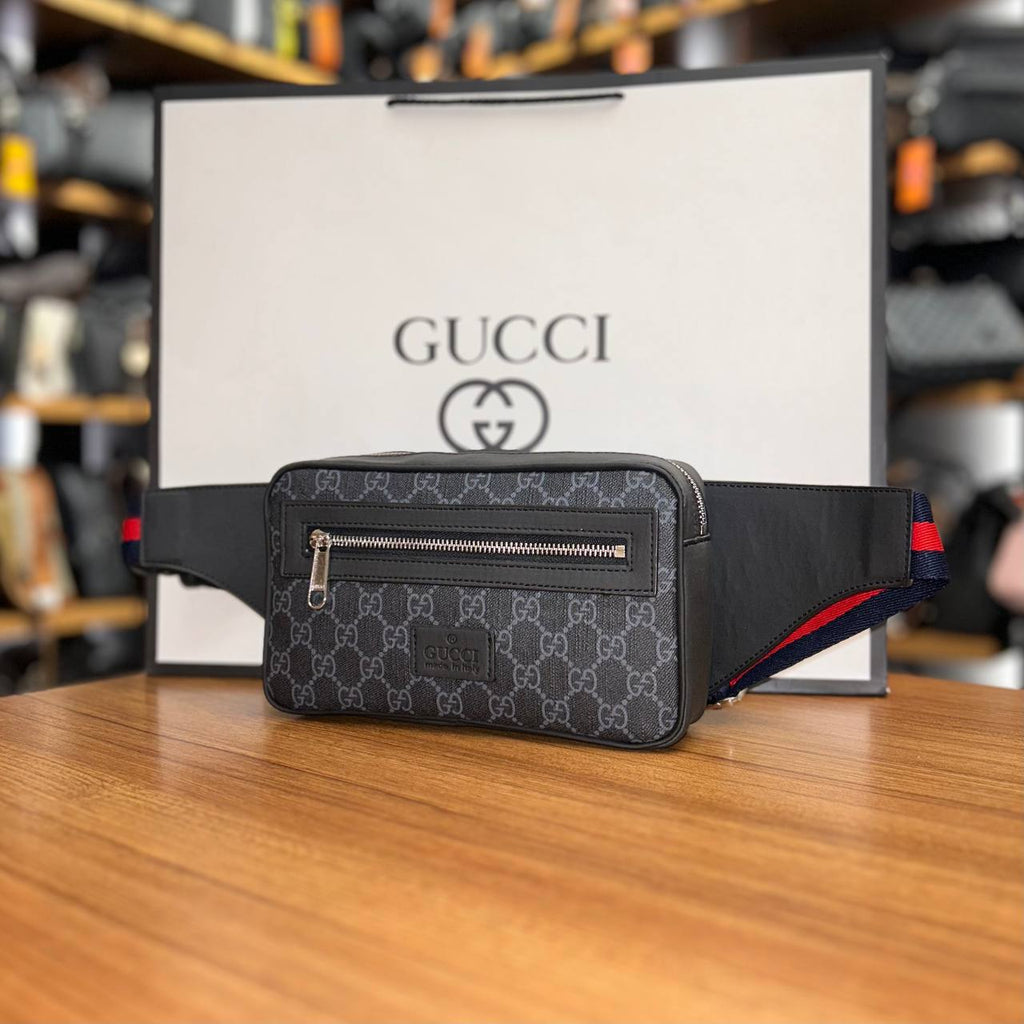 Gucci black belt bag size14x24