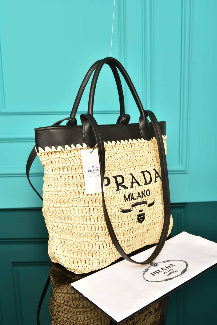 PRADA- Crochet and Leather Bag