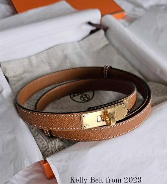 Ζώνη  Hermes Kelly καφέ