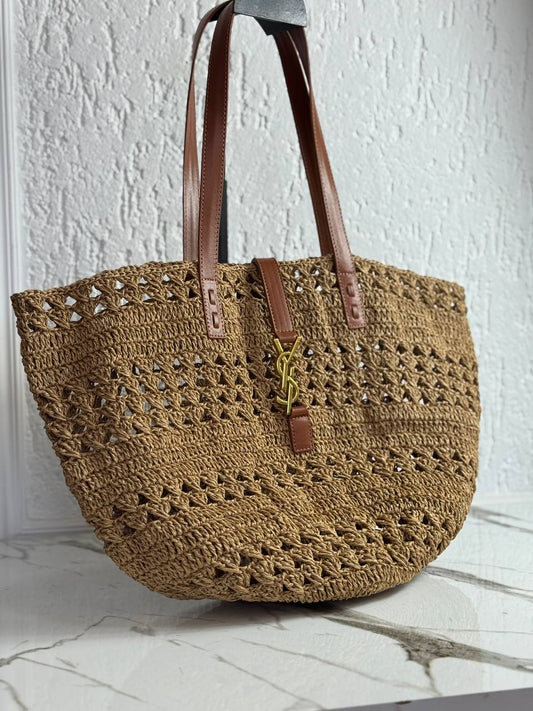 YSL ψάθινη μπεζ size50x35