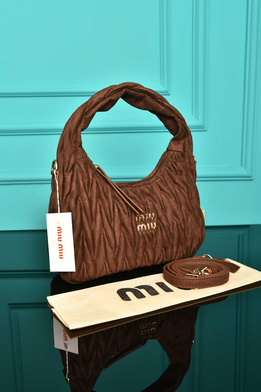 Miu Miu Hobo brown Σουέτsize:27x35x4.5cm