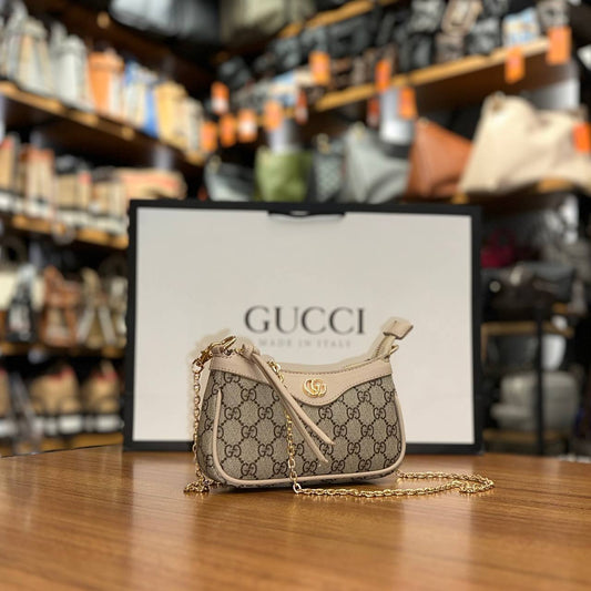 Gucci Ophidia mini bag μπεζ size:19x10x3cm