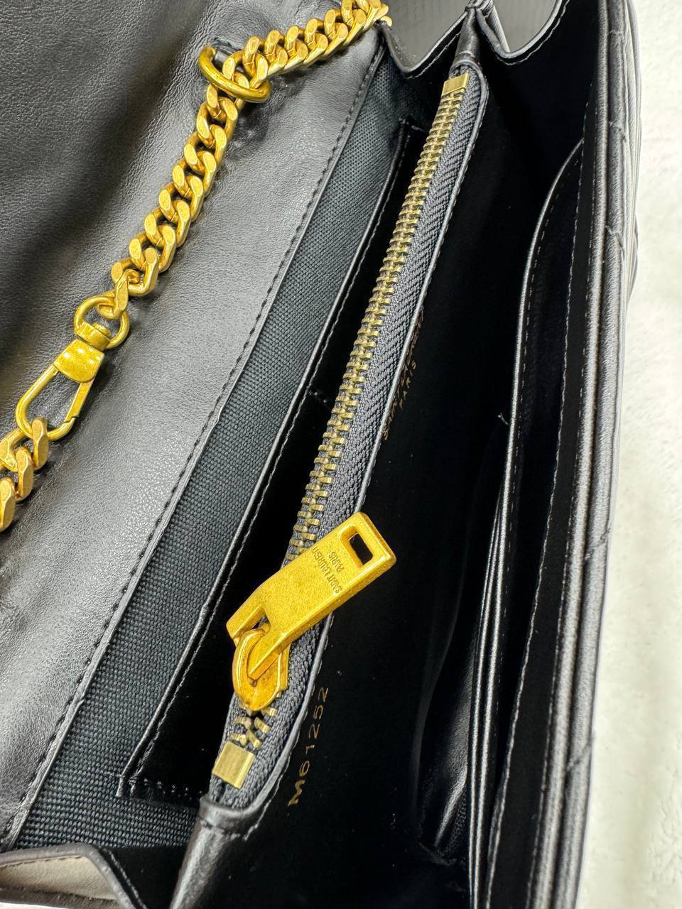 YSL black-gold Quited Shoulder