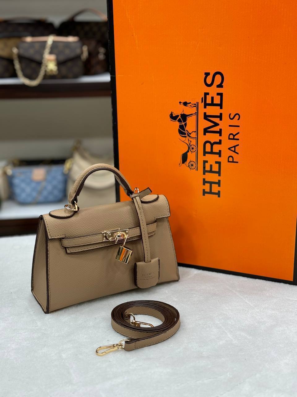 Hermes Kelly 22 μπεζ size22x16