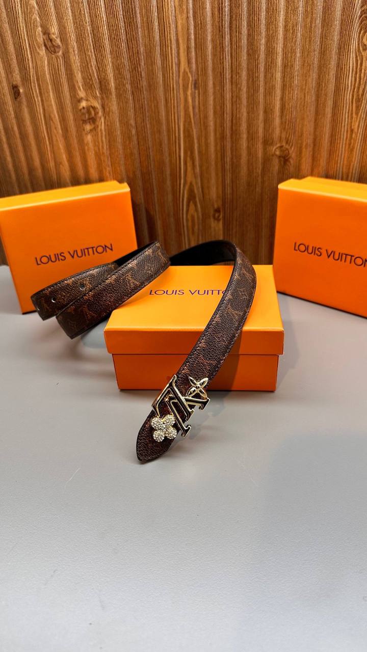 Louis Vuitton ζώνη monogram καφέ- χρυσό
