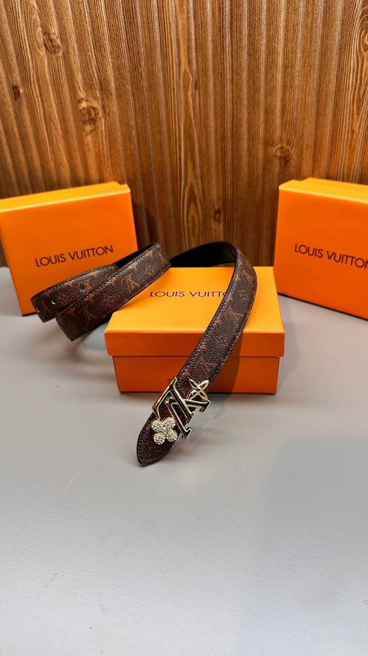 Louis Vuitton ζώνη monogram καφέ- χρυσό