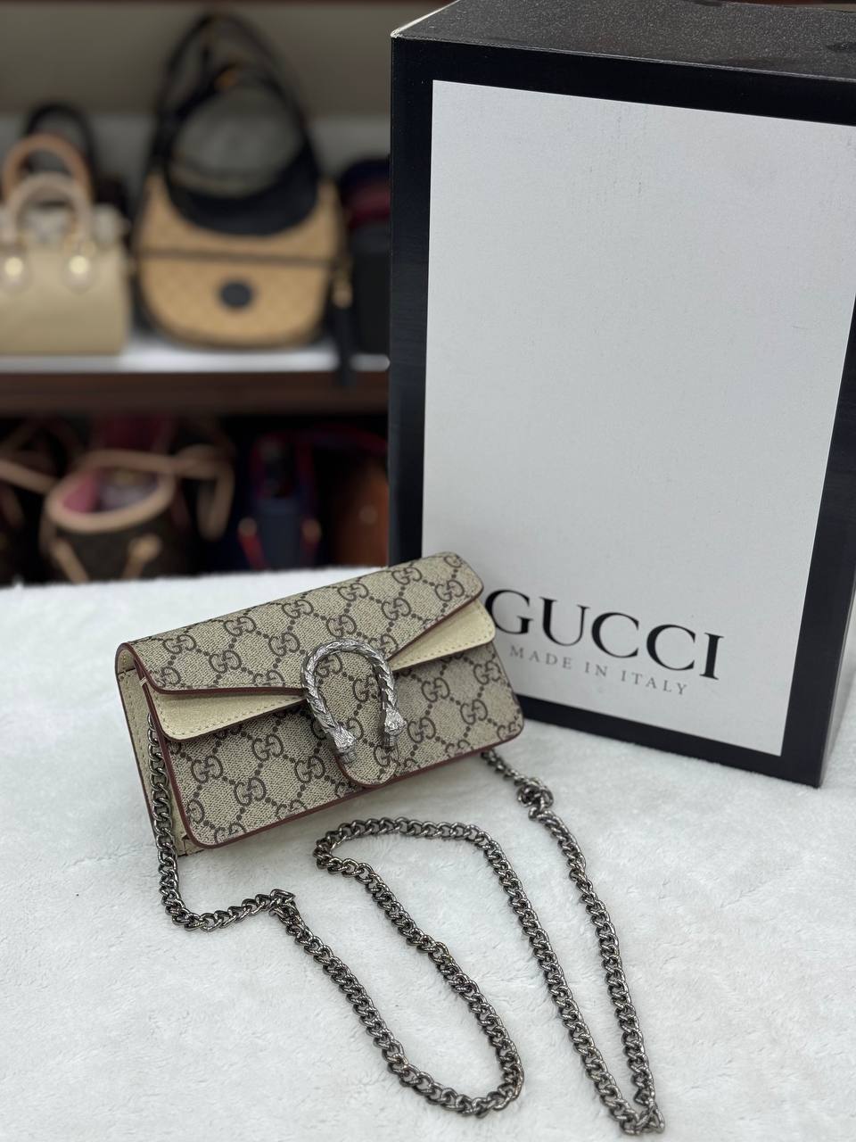 Gucci ανοιχτό μπεζ  Dionysus mini size:17x10