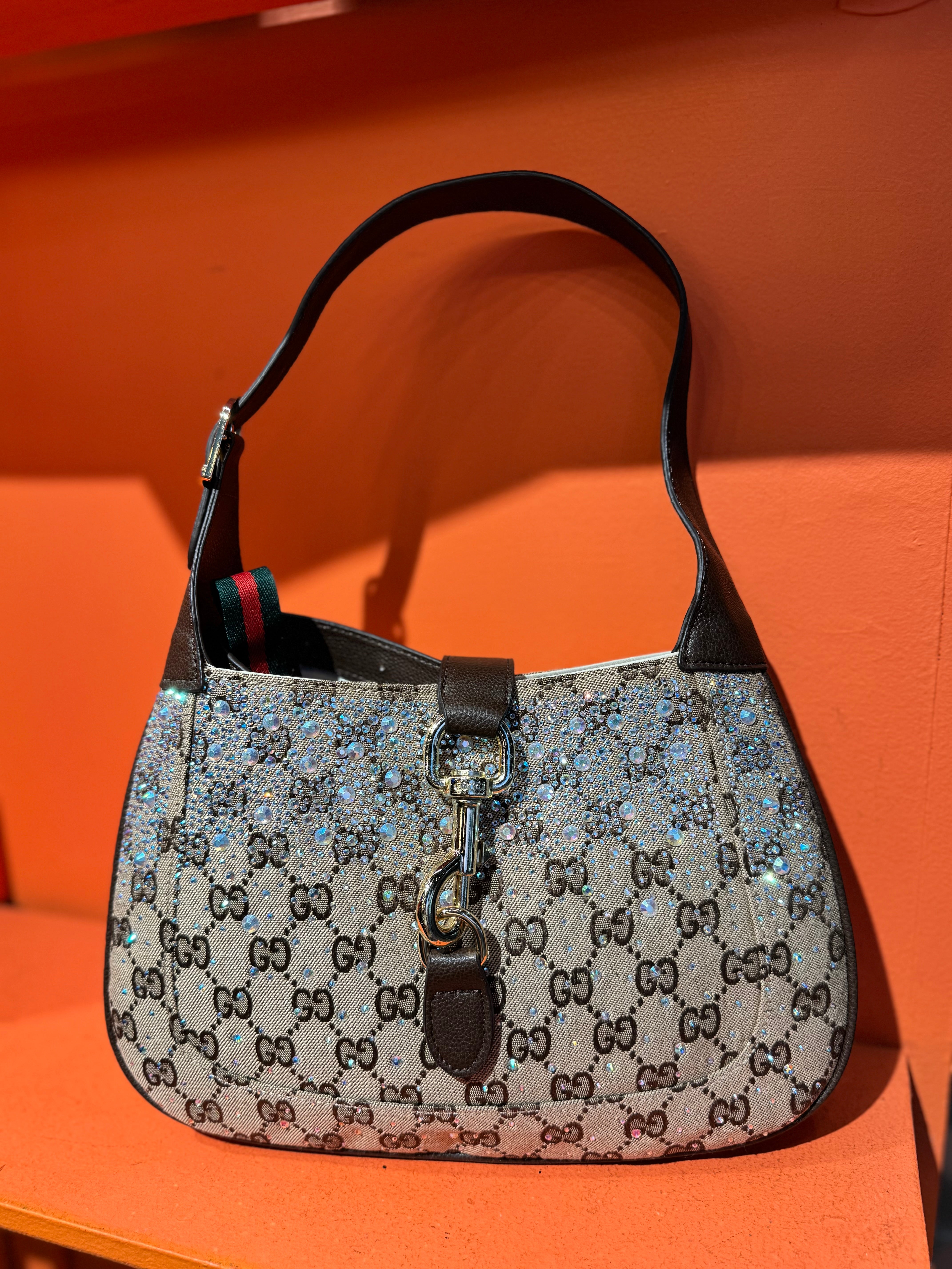 Gucci καφέ στρας 02