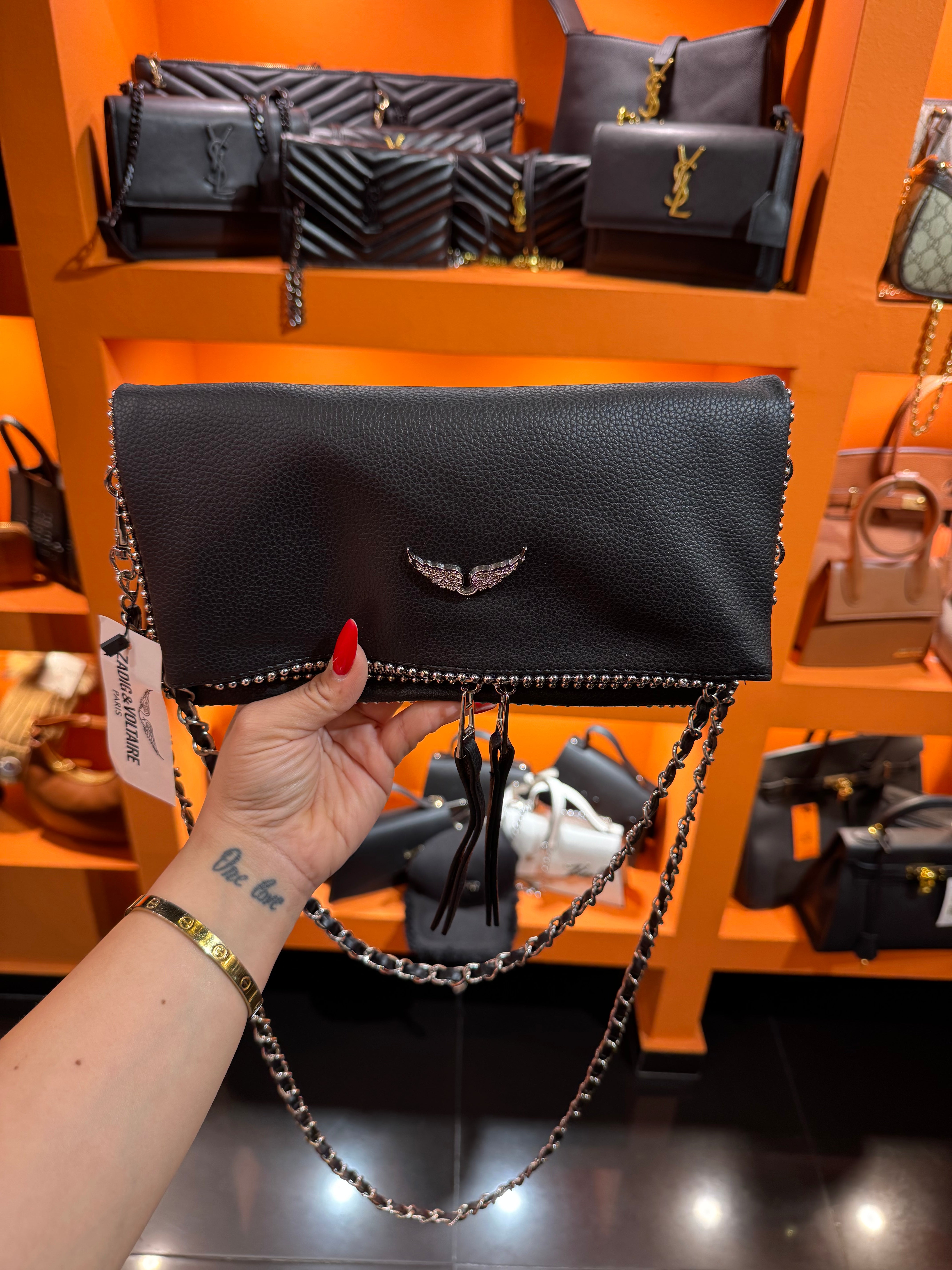 Zadig & voltaire black -silver size:26x14