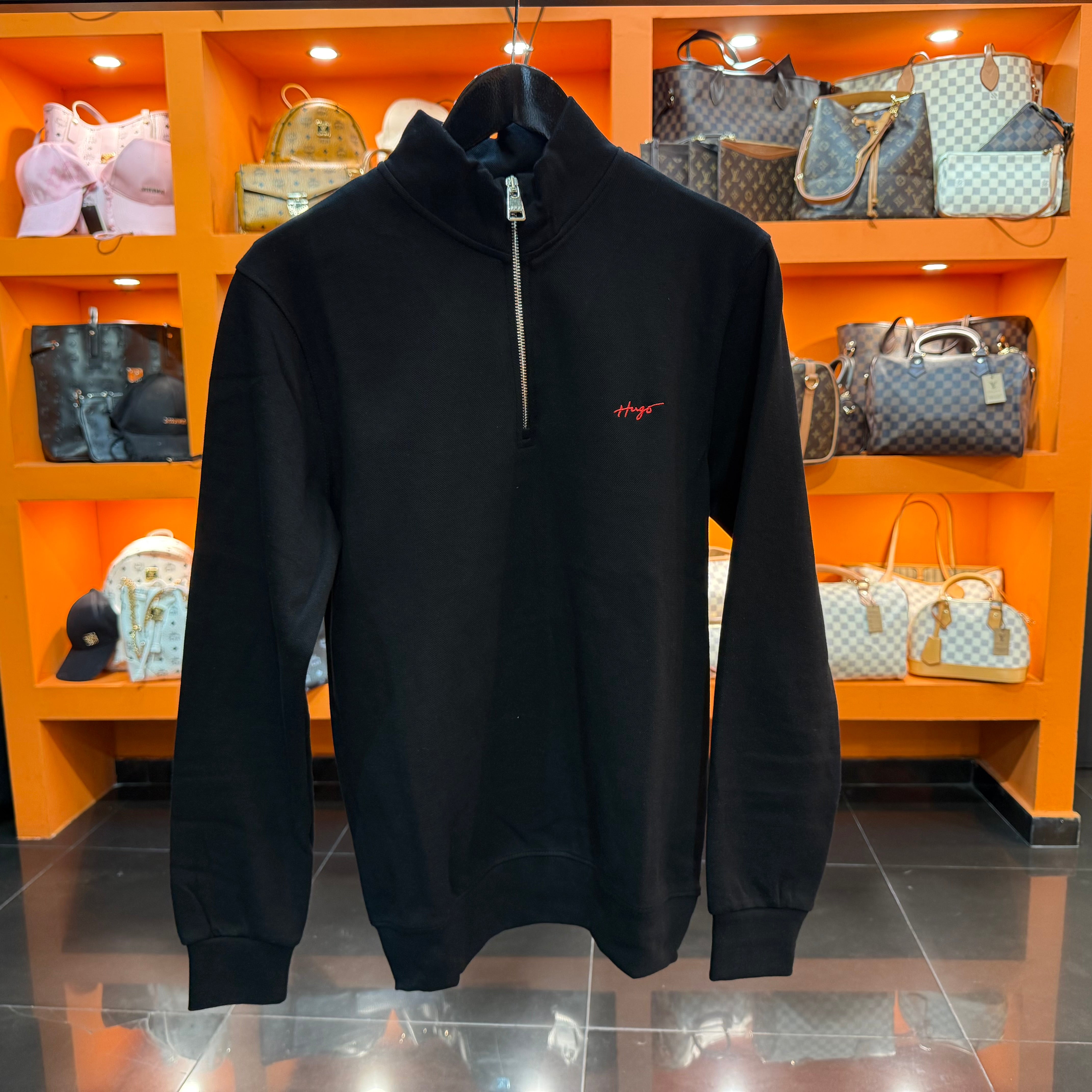 Φούτερ με φερμουάρ πικέ - Hugo