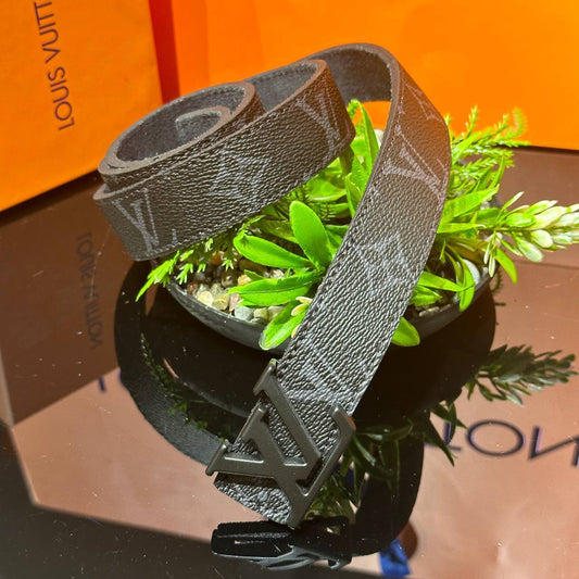 Louis Vuitton ζώνη monogram μαυρο- γκρι-μαύρη Έγγραφα