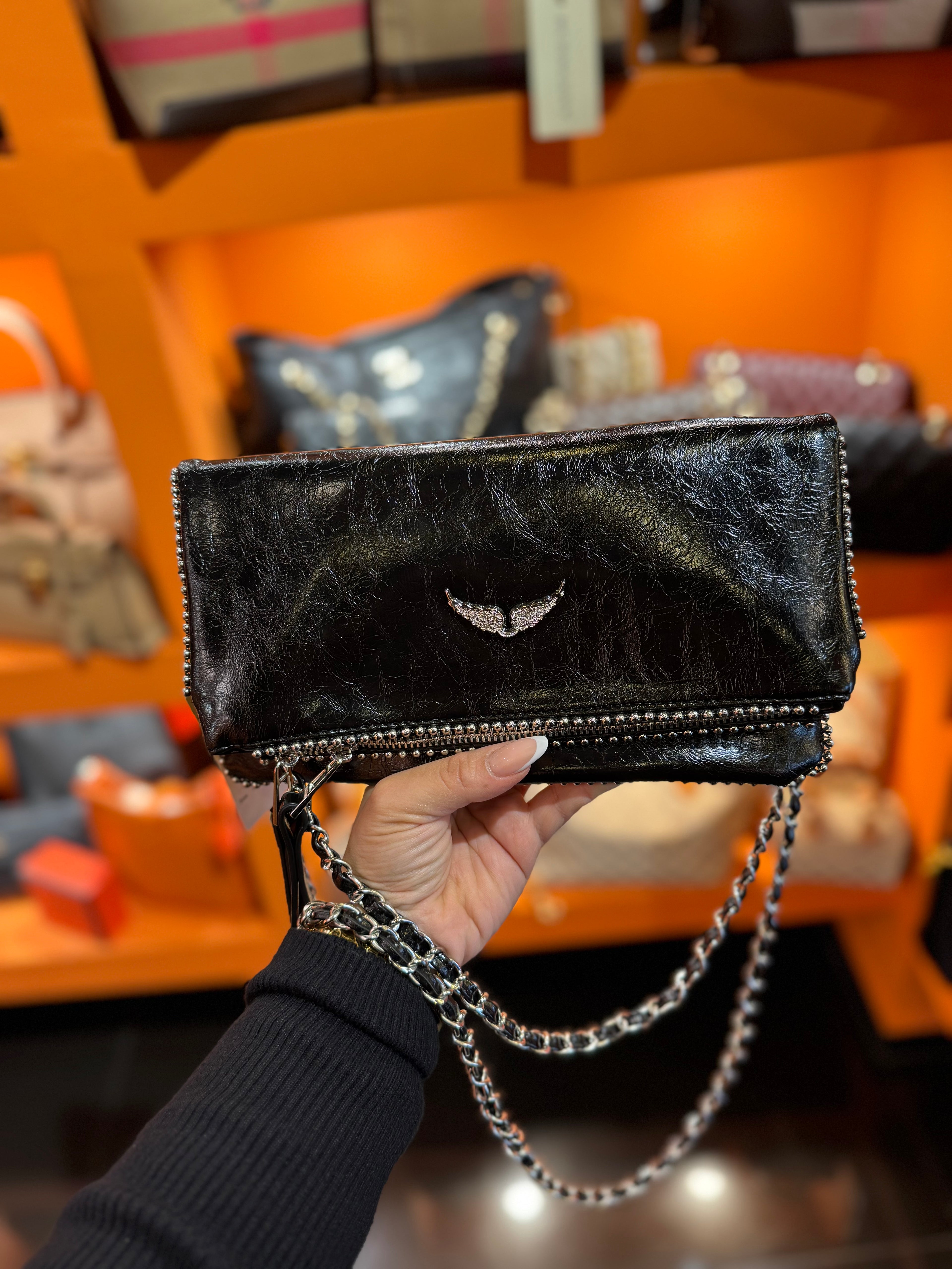 Zadig & voltaire vinyl μαύο ασημί