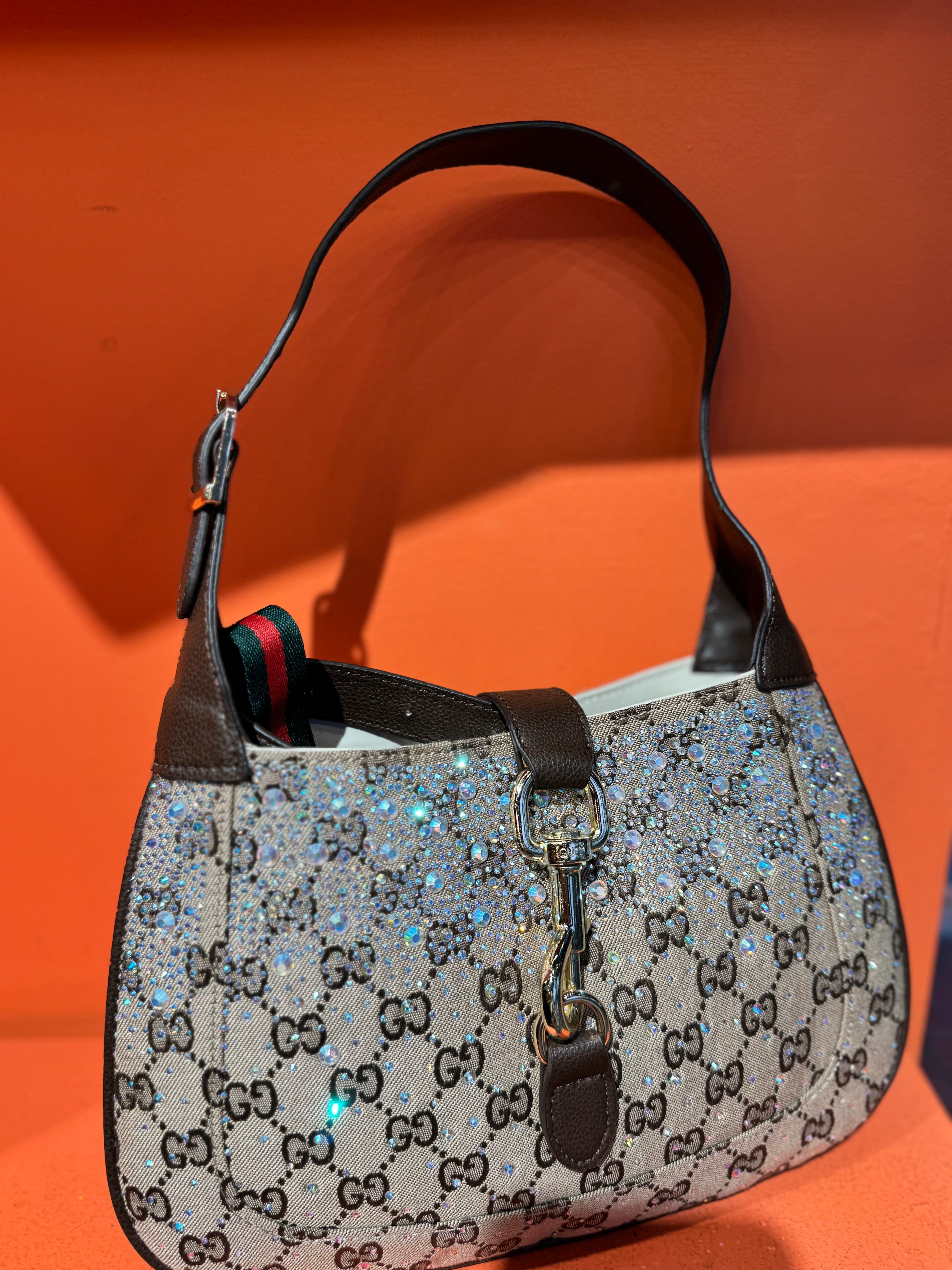 Gucci καφέ στρας 02