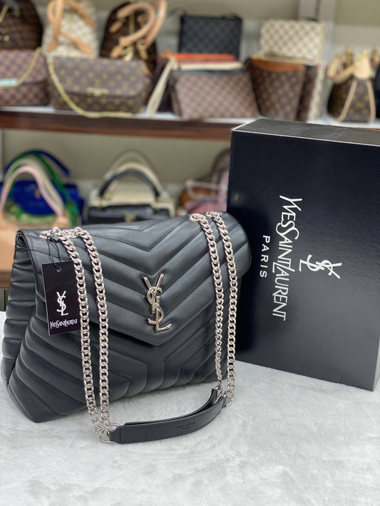 YSL Loulou big black  silver size 33x26