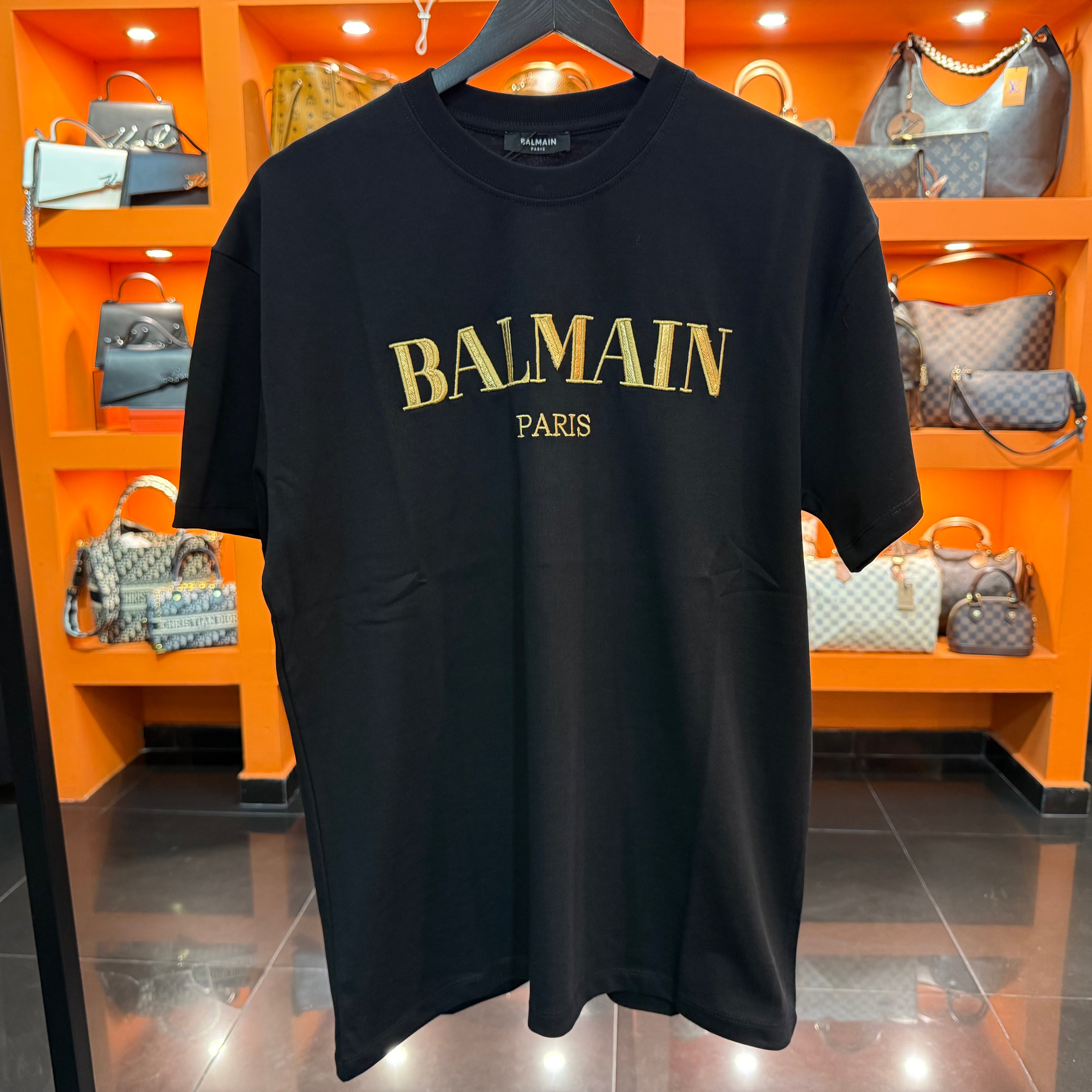 T-shirt - balmain black -gold