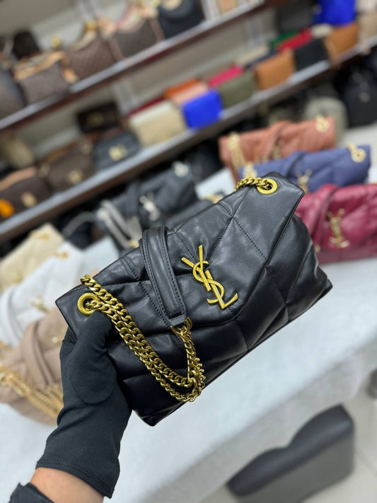 YSL Puffer Medium black-gold size30x20
