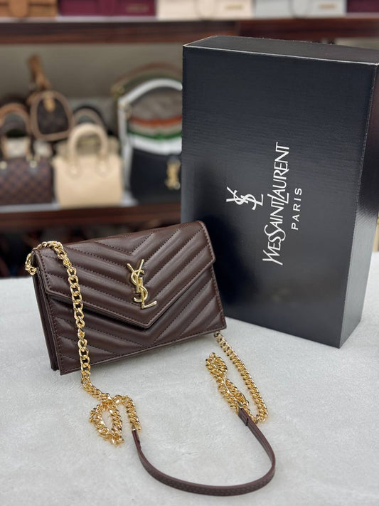 YSL καφέ crossbody mini 15x20