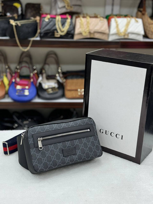 Gucci black belt bag size14x24