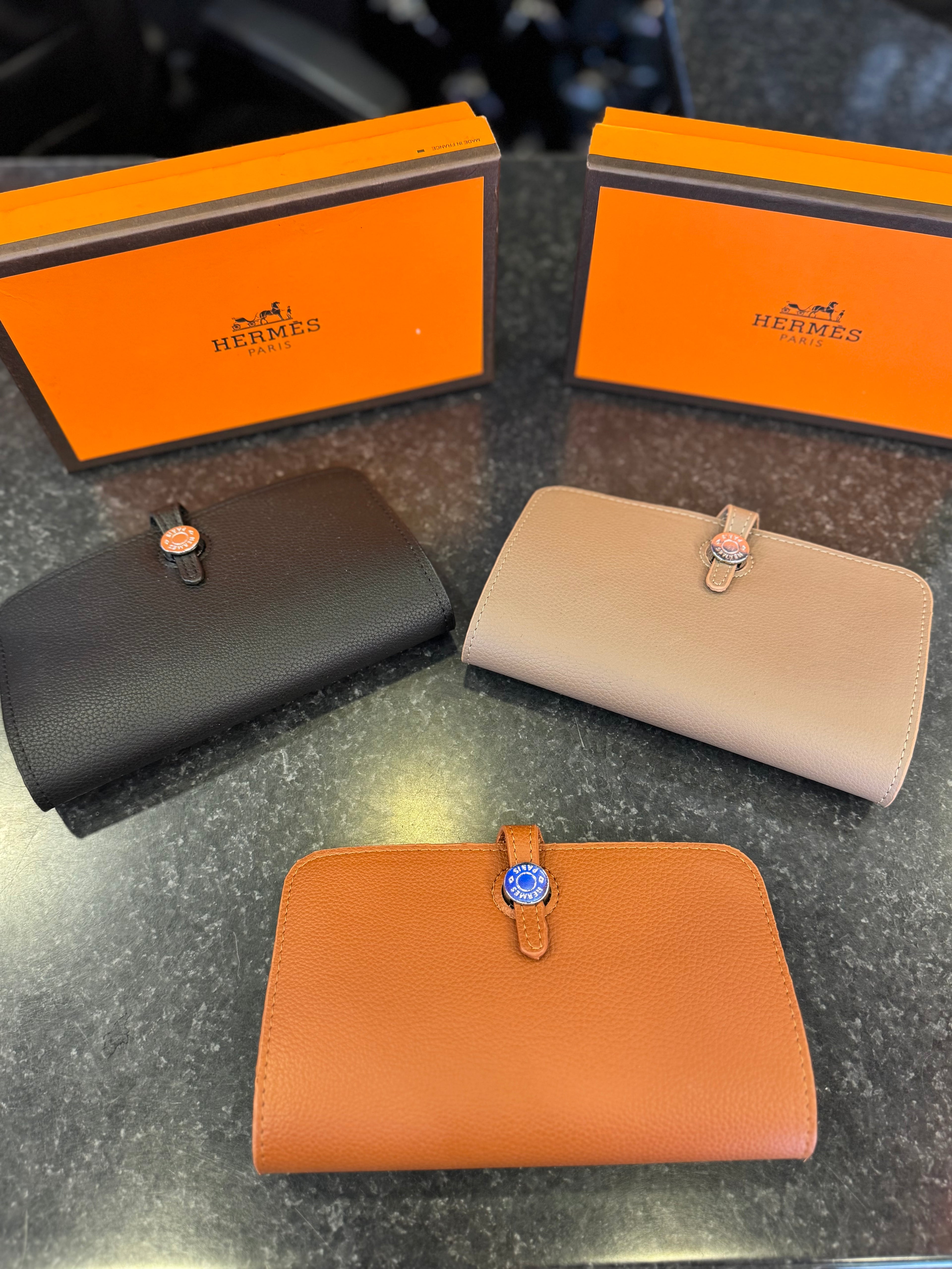 Hermes πορτοφόλι καφέ