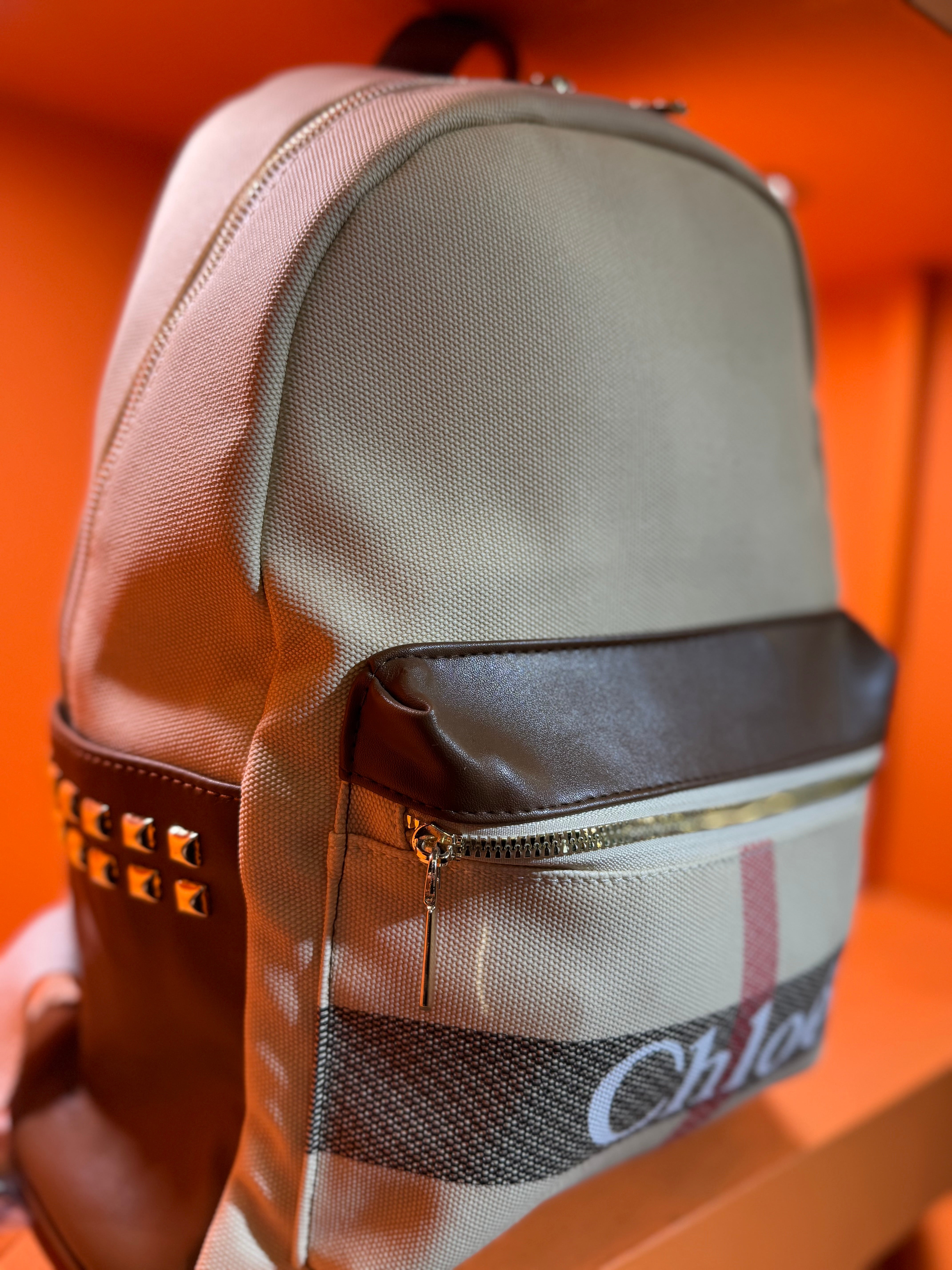 Chloe back pack μπεζ