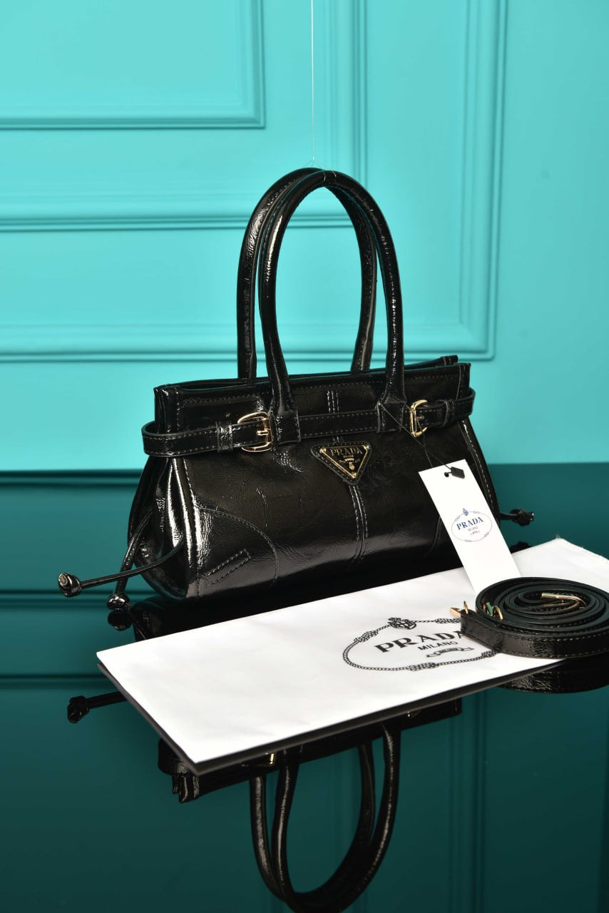 PRADA - Bonnie Leather Mini Handbag : 23.5 x 12 x 9 cm