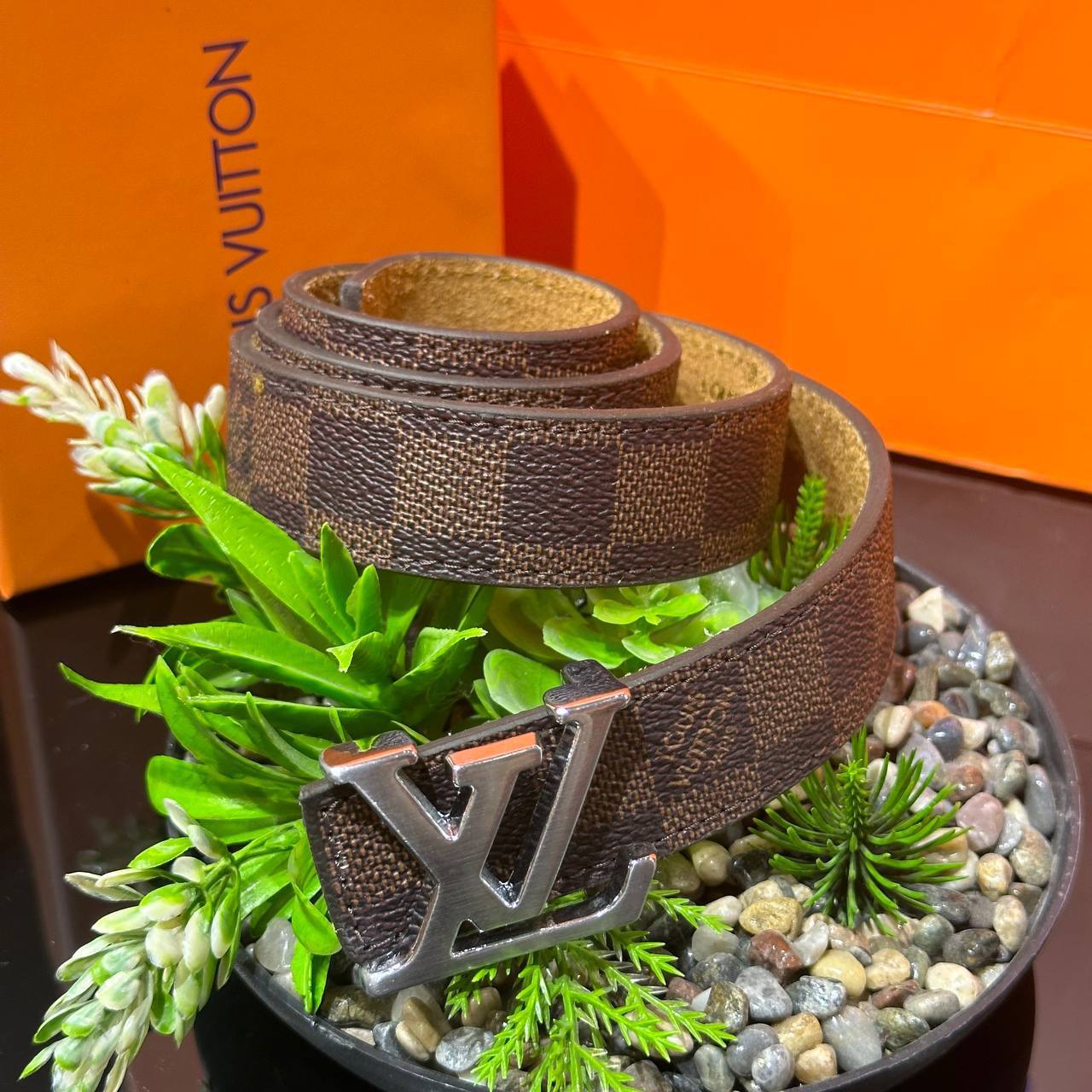 Louis Vuitton ζώνη Damier  καφέ - Ασήμι