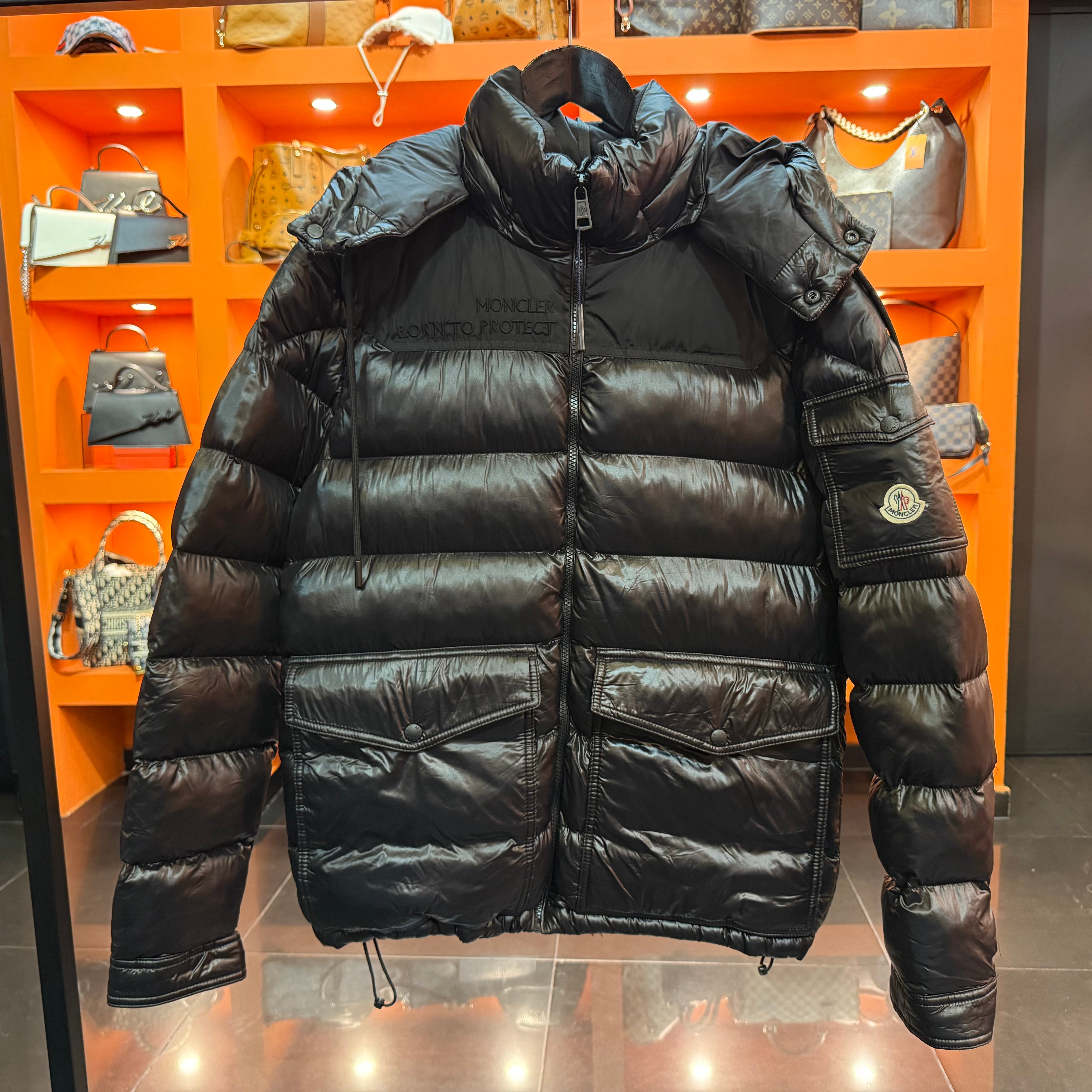 Μπουφάν Moncler white-black