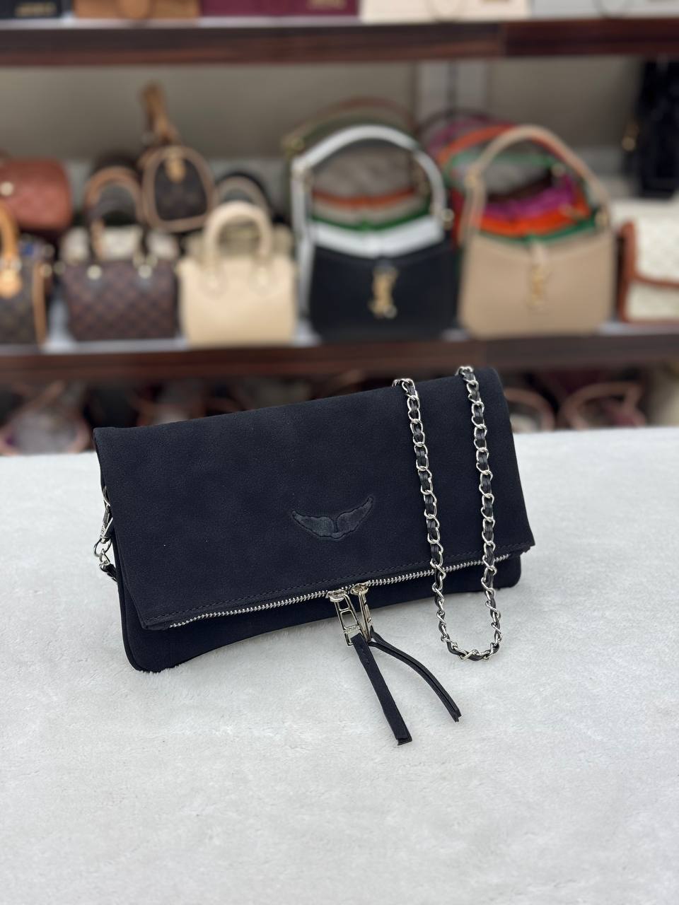 Zadig&Voltaire süet 27x16cm μαύρο