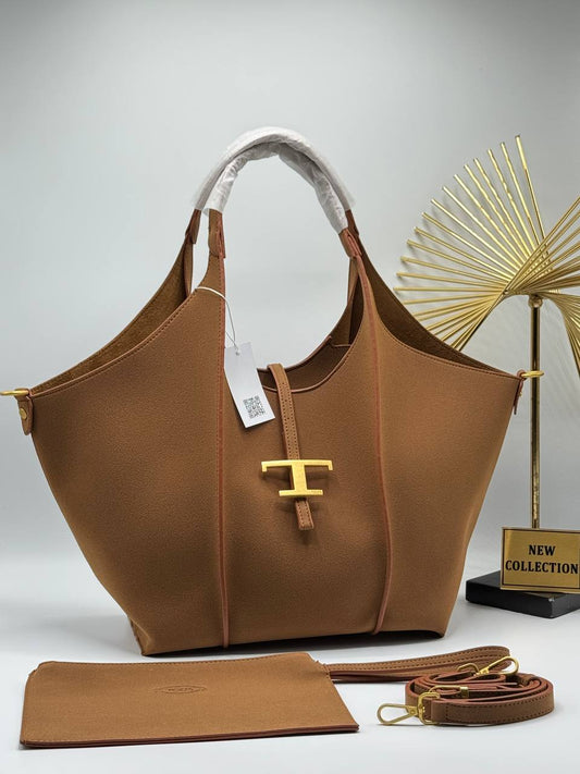 TOD’S - 
T Timeless Shopping Bag in Suede Medium
Size 50 x 25